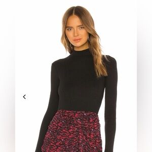 AllSaints Black Womens thong mock neck long sleeve bodysuit small 4